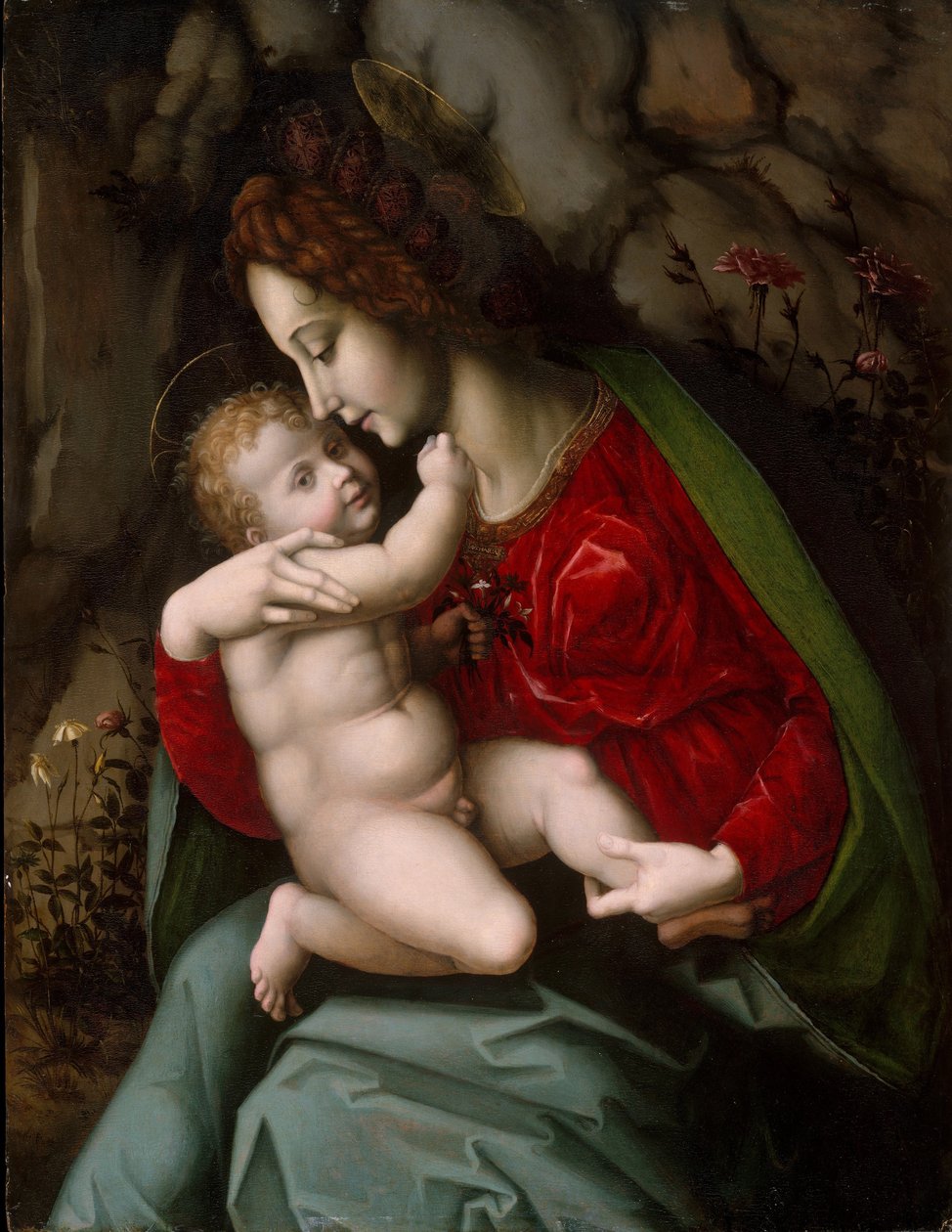 Madonna and Child, c.1520 (óleo e ouro na madeira) de Francesco Ubertini Verdi Bachiacca