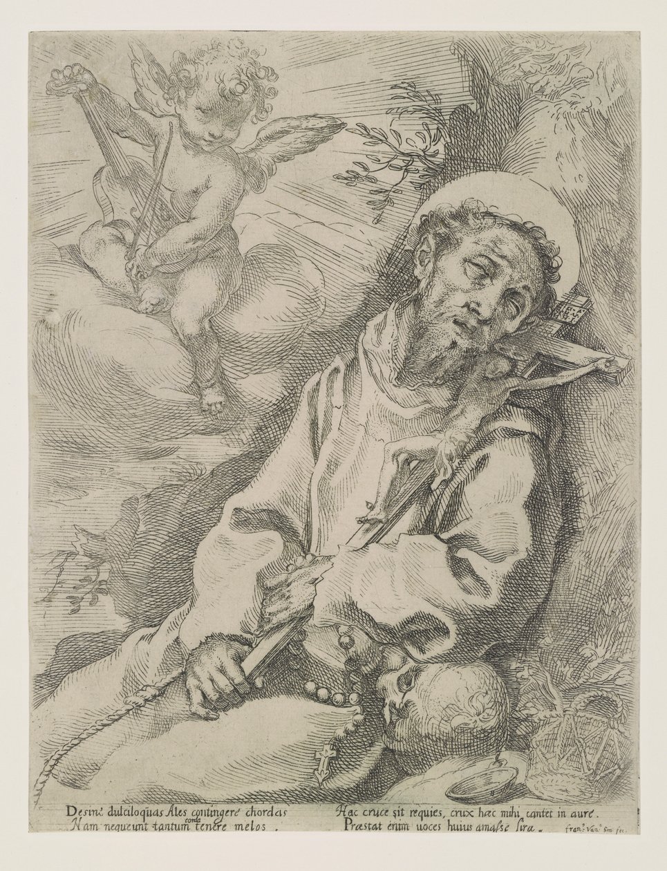São Francisco Consolado por um Anjo Musical de Francesco Vanni