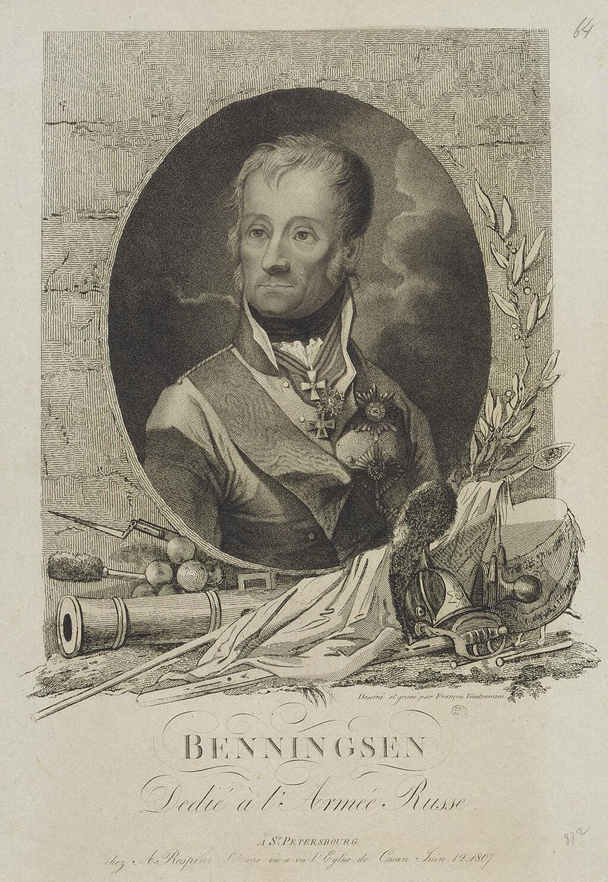 Retrato do conde Levin Leonty agosto Theophil von Bennigsen 1745-1826, 1807 de Francesco Vendramini