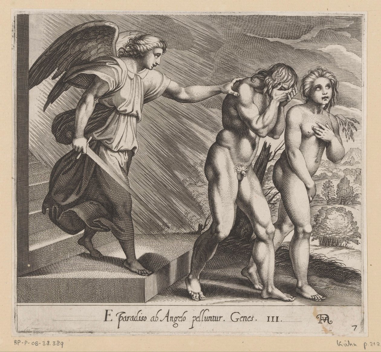 Expulsão do paraíso de Francesco Villamena
