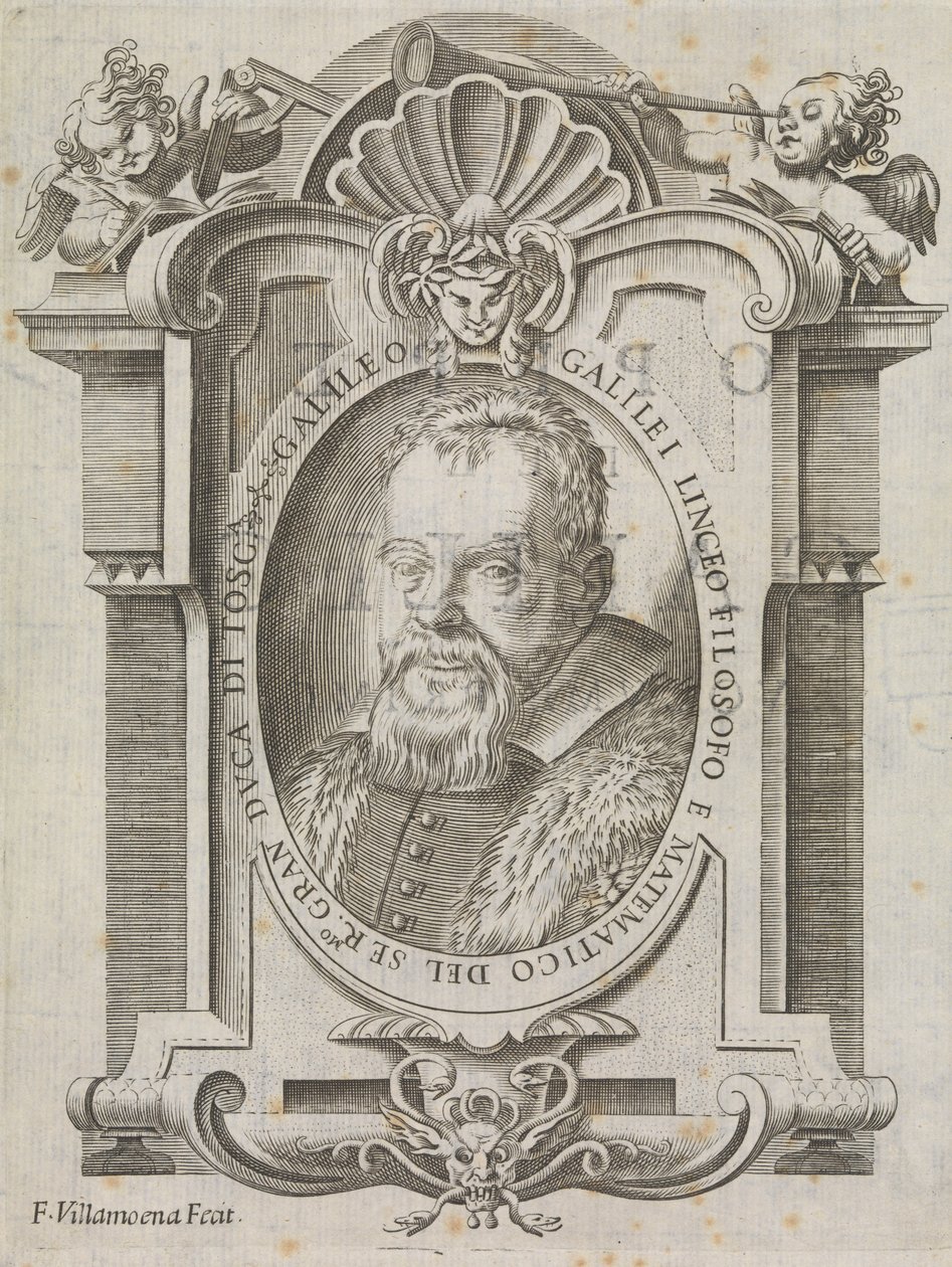 Galileu Galilei (1564-1642), c.1656 (gravura) de Francesco Villamena