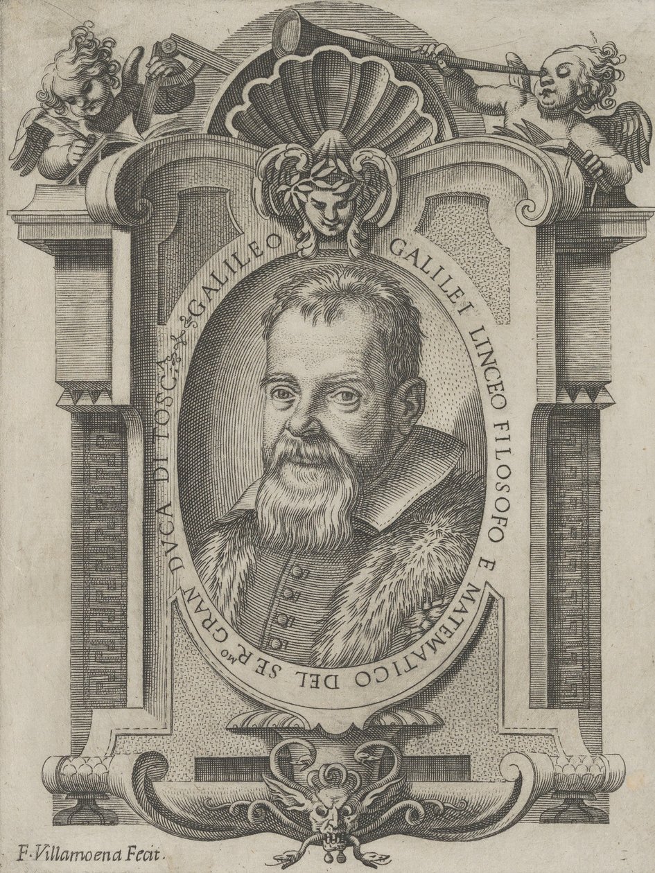 Retrato de Galileu Galilei, 1613. de Francesco Villamena