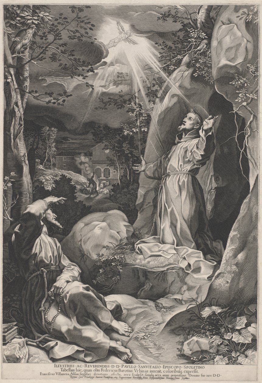 São Francisco Recebendo os Estigmas de Francesco Villamena, after Federico Barocci