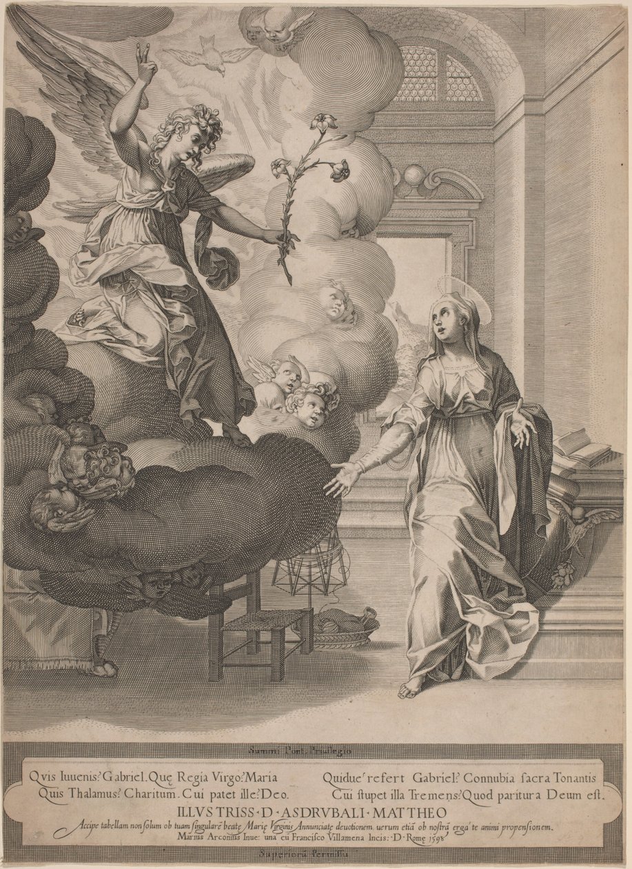 A Anunciação de Francesco Villamena, after Mario Arconio