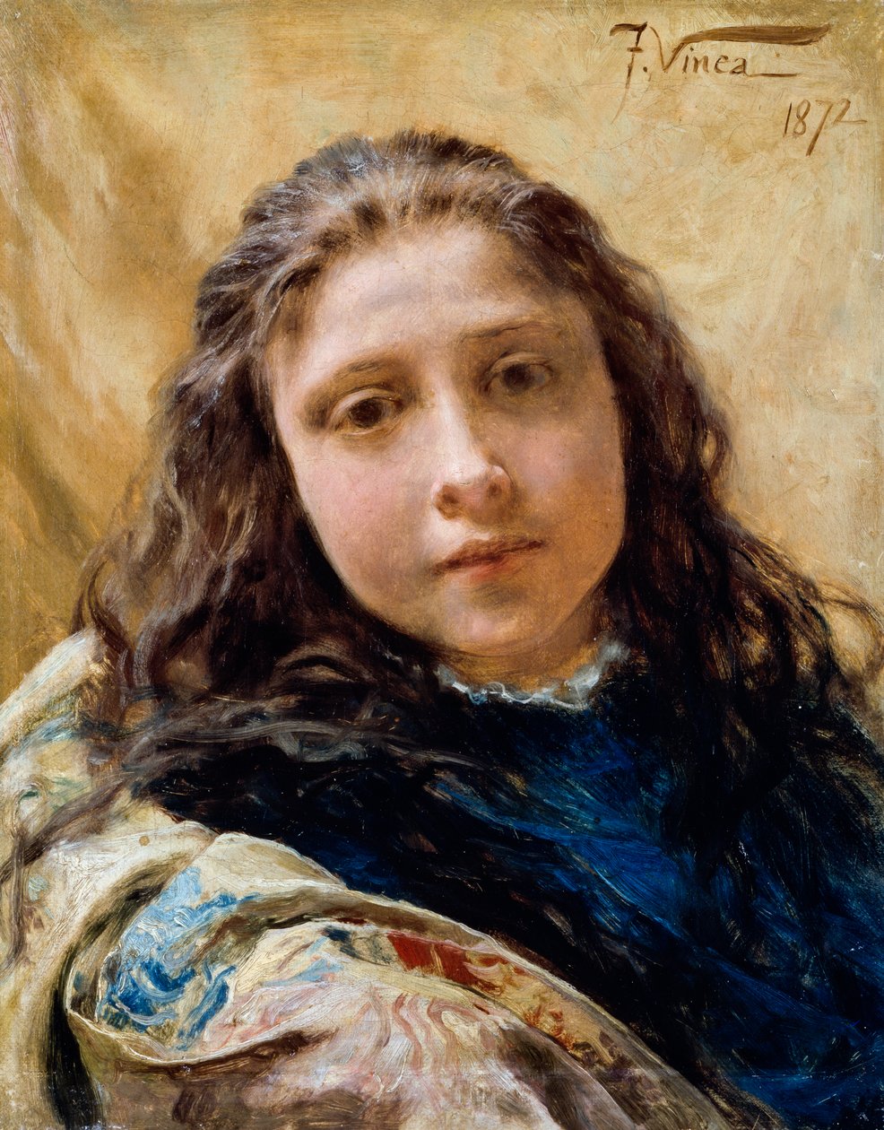 Retrato de jovem rapariga de Francesco Vinea