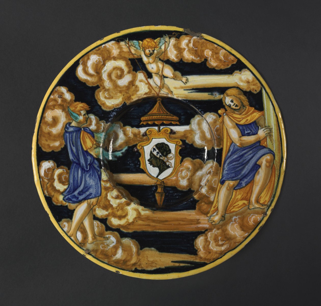 Placa com as Armas da Família Pucci, 1532. de Francesco Xanto Avelli