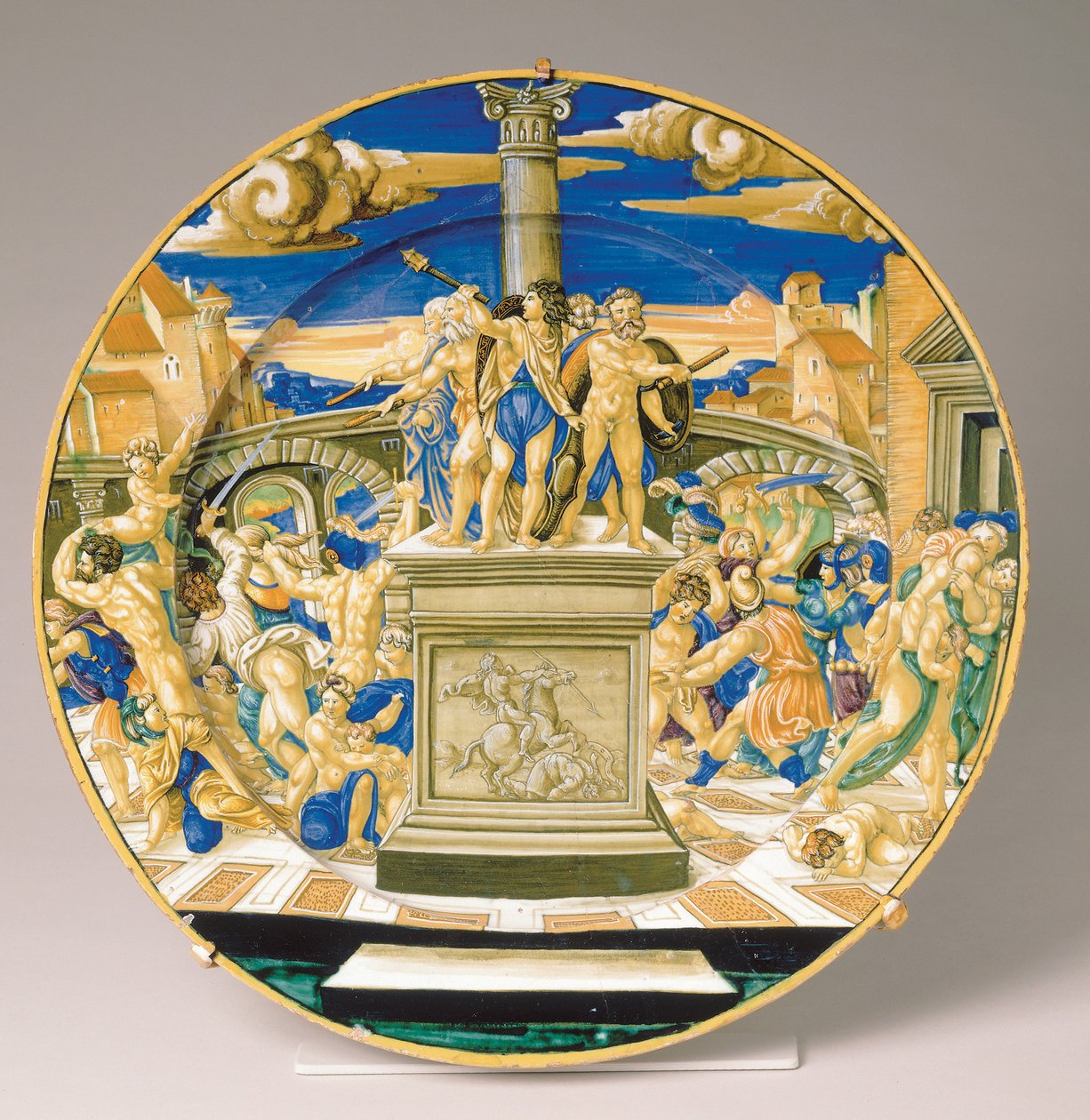 Placa com o Massacre dos Inocentes, c.1527-30 (maiolica) de Francesco Xanto Avelli