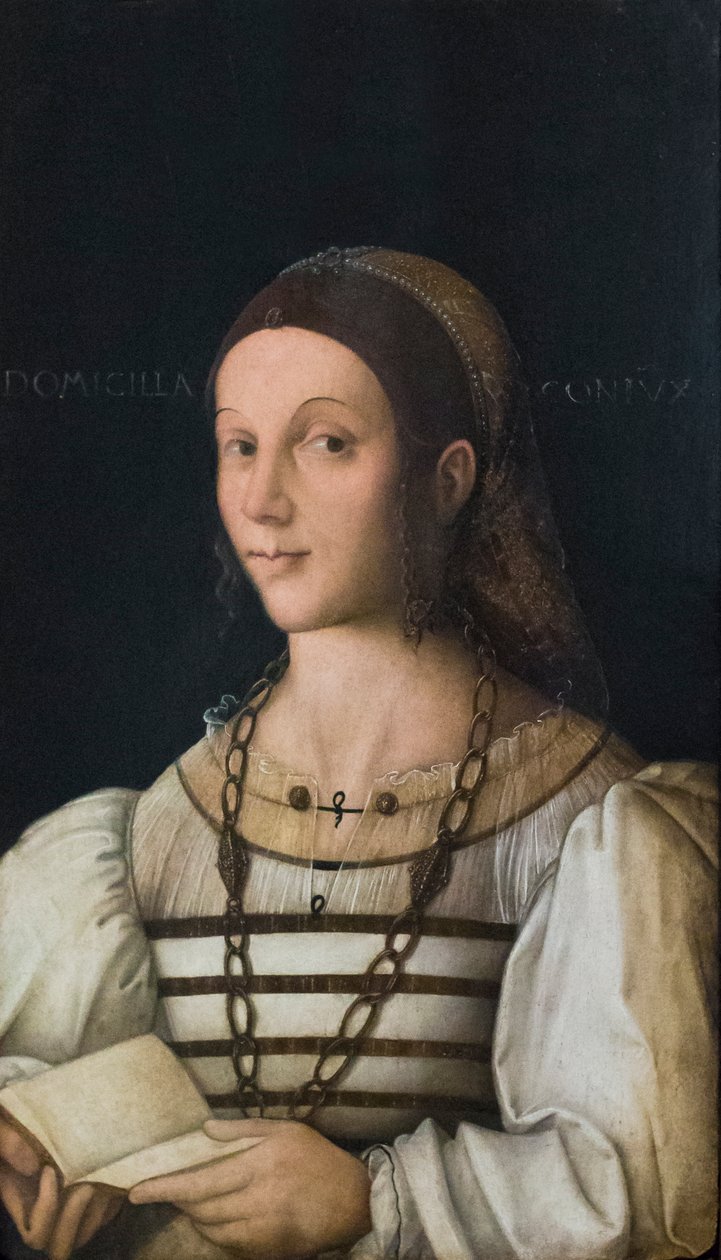 Retrato da mulher de Rolando Pallavicino, Domitilla Gambara, c.1510 (óleo sobre madeira) de Francesco Zaganelli di Bosio