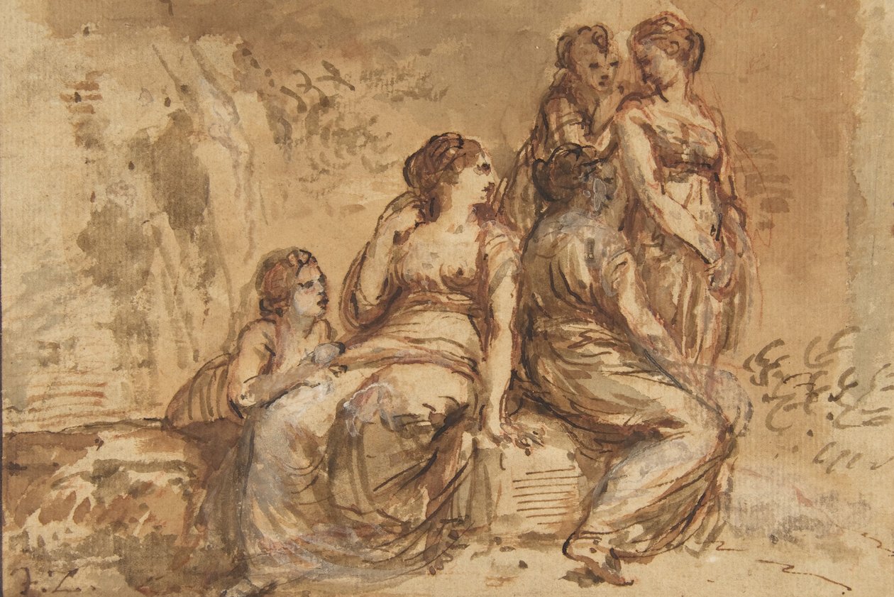 Cinco Moças em uma Paisagem, 1702-1788. de Francesco Zuccarelli
