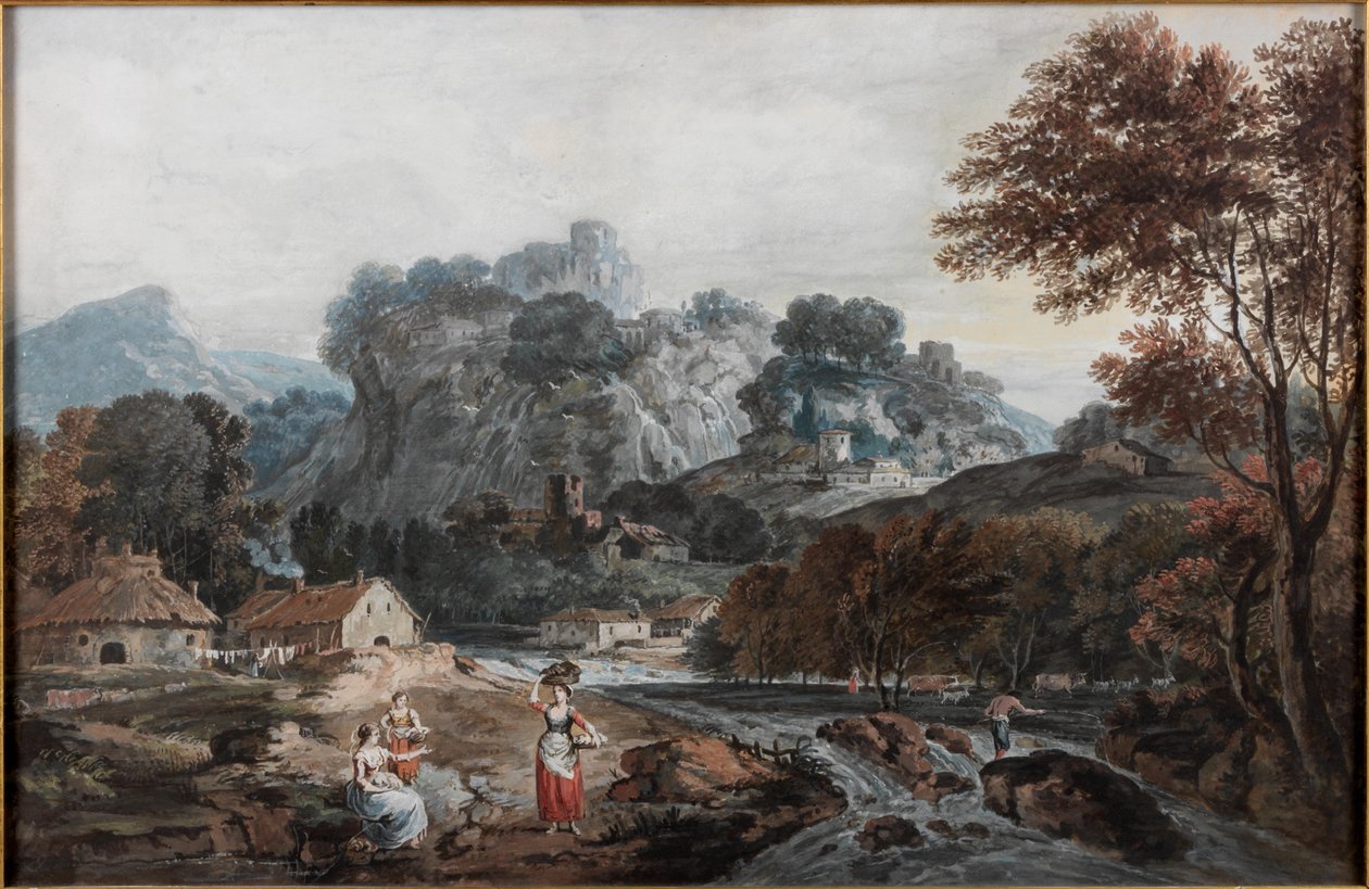 Paisagem, cerca de 1760-1770 (Aguarela sobre papel) de Francesco Zuccarelli