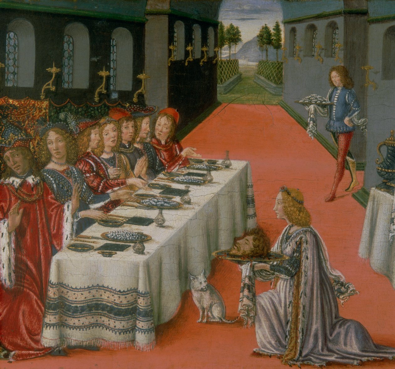 Banquete de Herodes. Episódio da predella do Tabernáculo do Santíssimo Sacramento de Francesco and Raffaello 1477 c.1520 Botticini