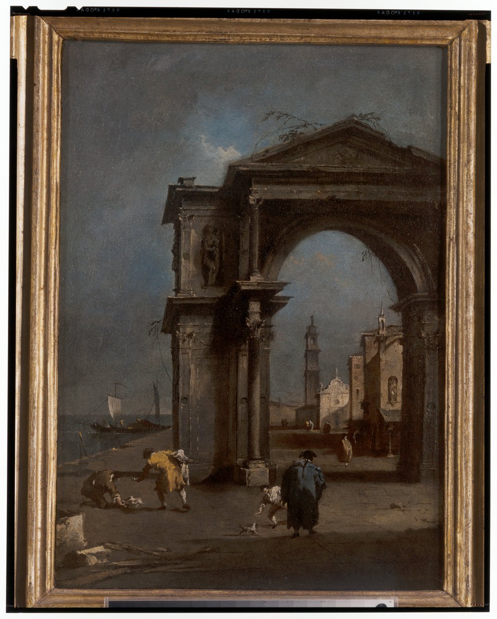 Capriccio com arco triunfal e fundo urbano de Francesco and/or Gian Antonio (1699 1761) Guardi