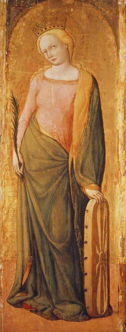 Santa Catarina de Alexandria, século XV (têmpera no painel) de Francesco de