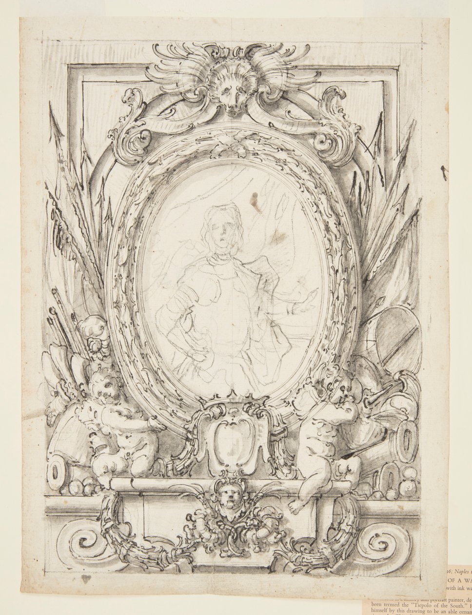 Design para um painel com retrato de um nobre de Francesco de Mura