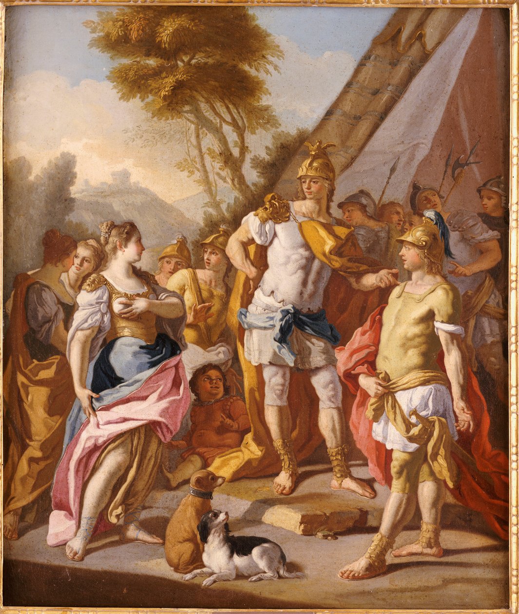 Sisygambis, a mãe de Dario, confundindo Hefestion com Alexandre, o Grande de Francesco de Mura