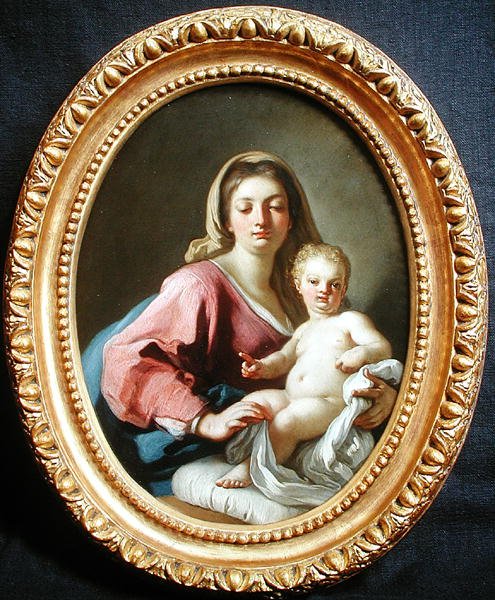 Virgem e Criança (óleo sobre cobre) de Francesco de Mura