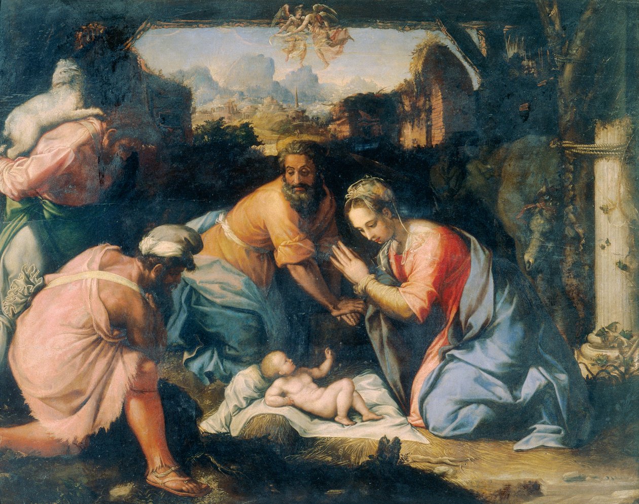 Adoração dos pastores de Francesco de Rossi Salviati