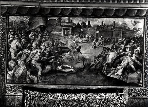 Charles V (1500-58) Contra os Luteranos (fresco) (foto a p/b) de Francesco de Rossi Salviati Cecchino