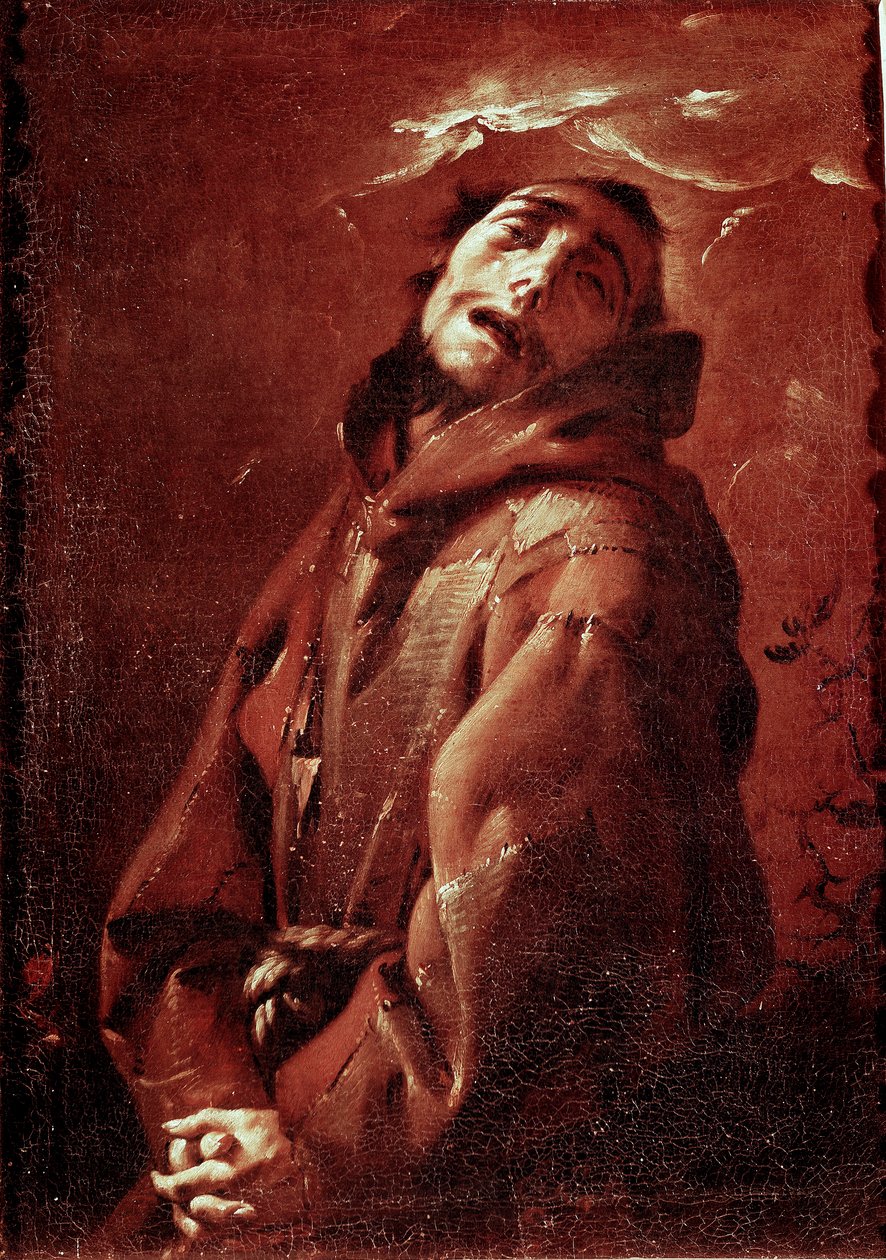 Santo François de Assis em êxtase Pintura de Francesco del Cairo (1607-1665) Sol do século XVII. 74x53 cm Milão, Museus Municipais do Castelo de Sforza de Francesco del Cairo