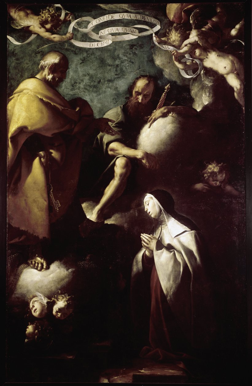 A Visão de Santa Teresa de Ávila (óleo sobre tela de Francesco del Cairo