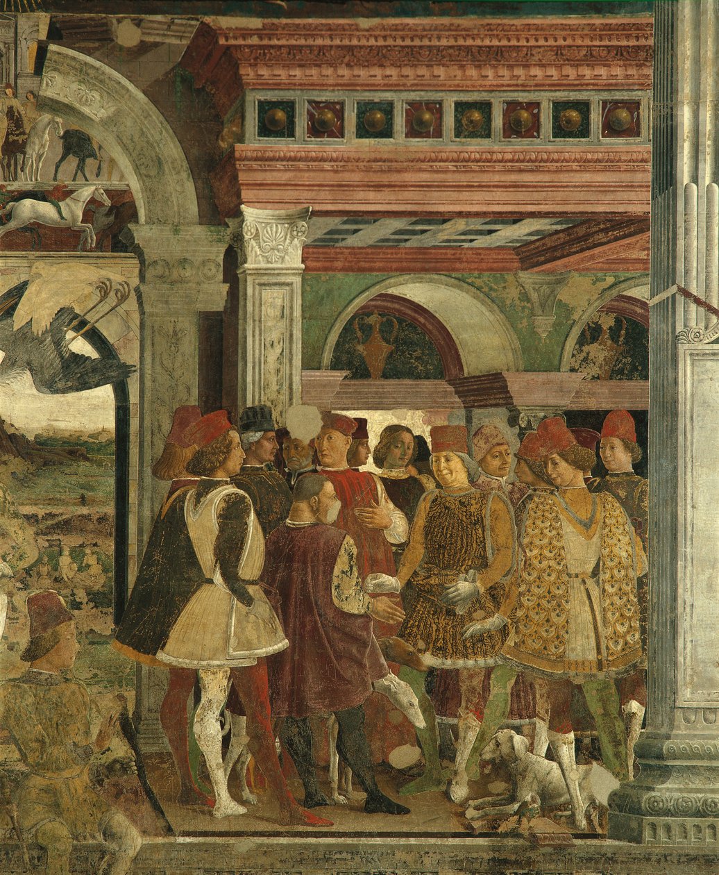 Alegoria de abril: concursos de caça, Borso d