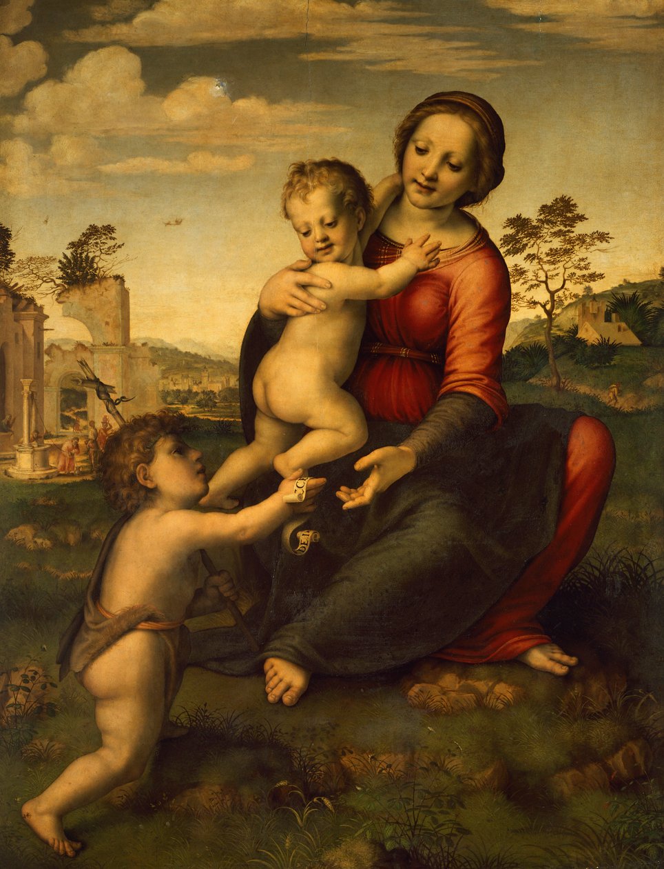 Nossa Senhora do poço, cerca de 1517, por Franciabigio (1482-1525), tempera sobre madeira de Francesco di Cristofano Franciabigio