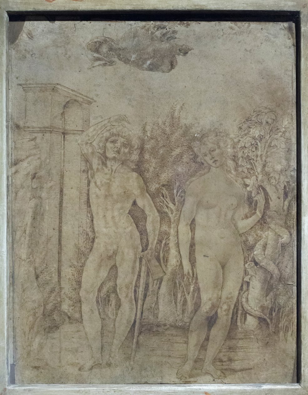 Adão e Eva, c.1470 (pena e tinta sobre pergaminho) de Francesco di Giorgio Martini