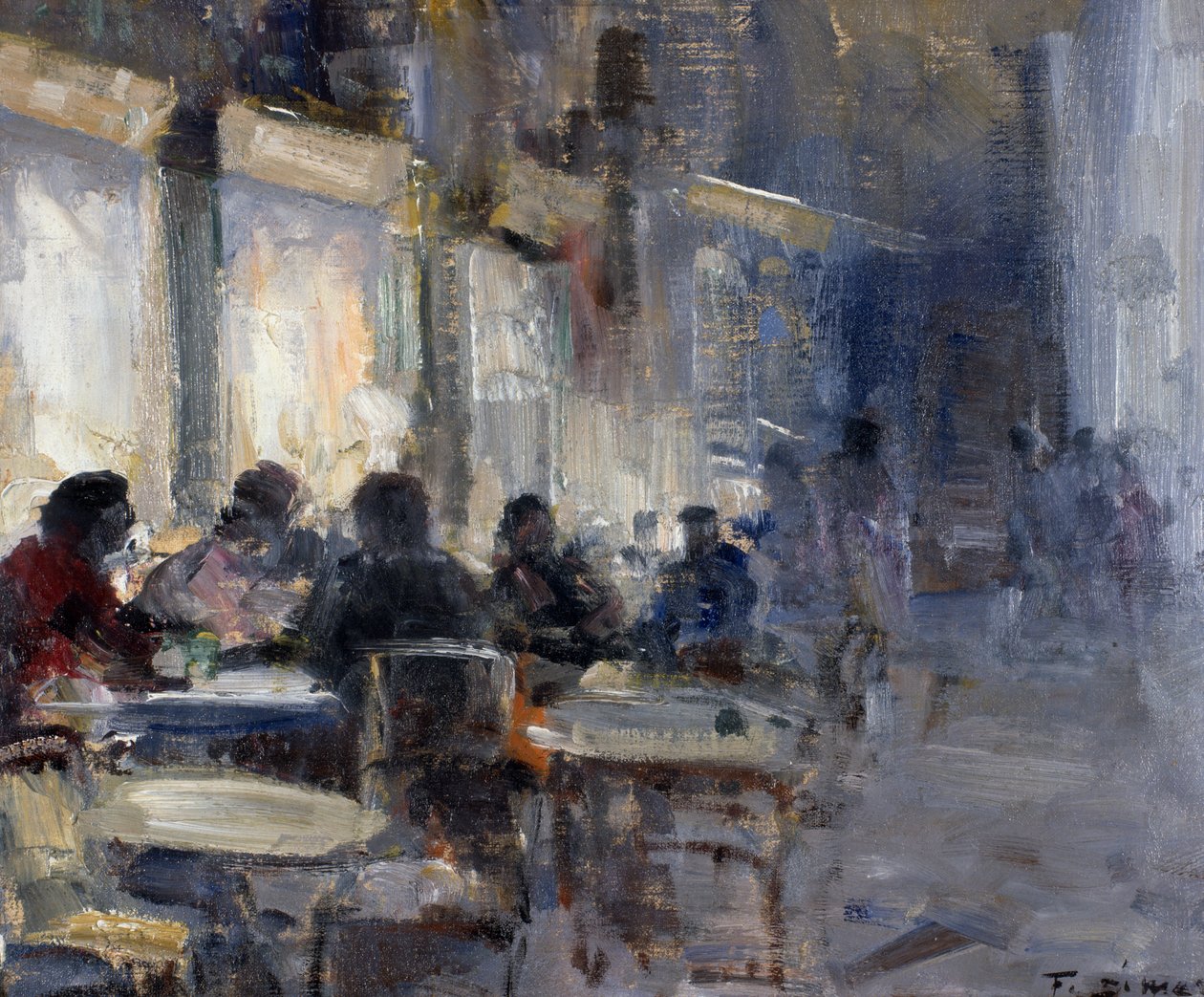 Café Schmidt à noite, de Francesco di Marino (1892-1954) de Francesco di Marino