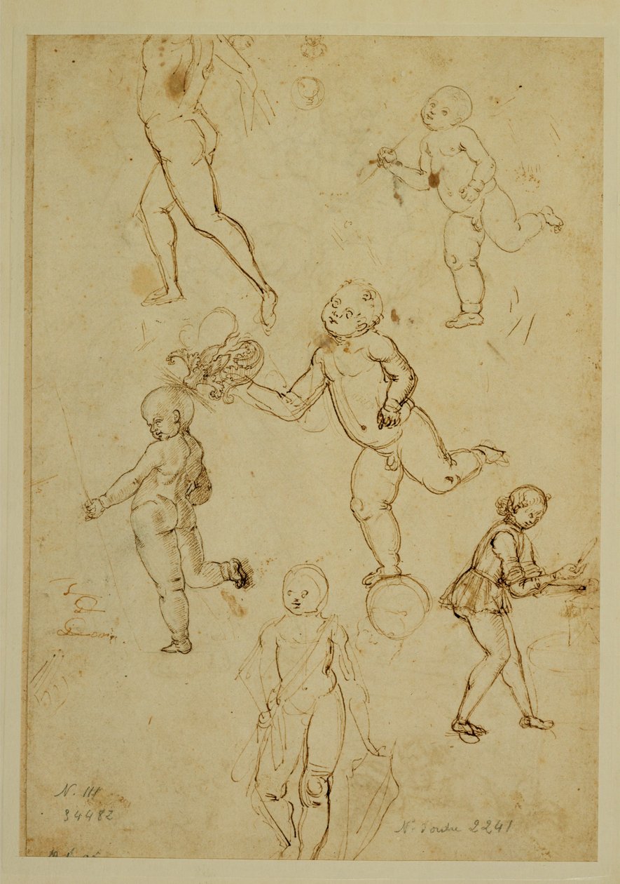 Três filhos; um putto ... de Francesco di Simone (attr. to)
