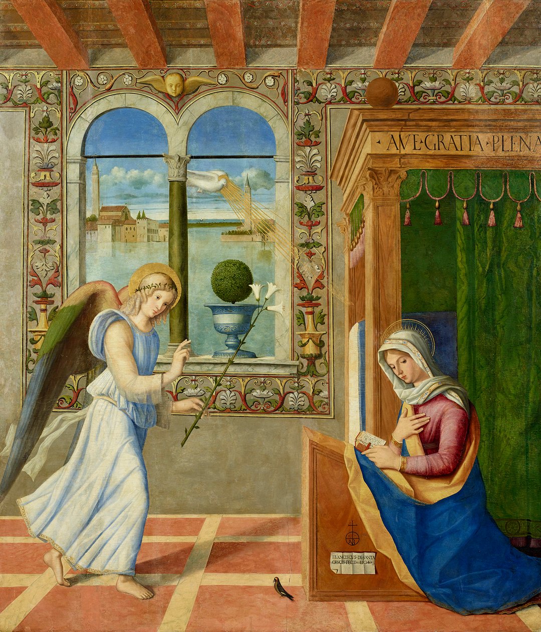 A Anunciação, 1504. de Francesco di Simone da Santacroce