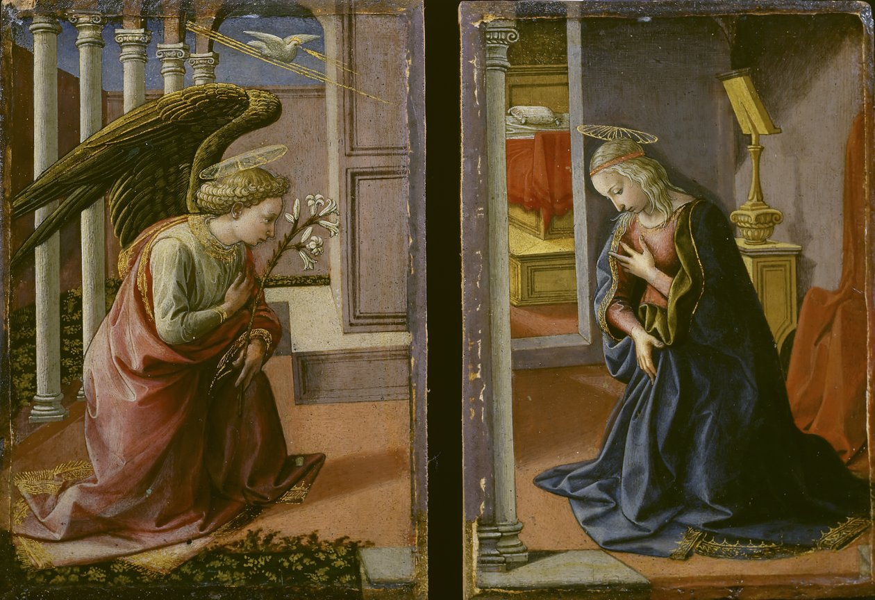 Díptico - Anunciação, c.1450-55 de Francesco di Stefano Pesellino