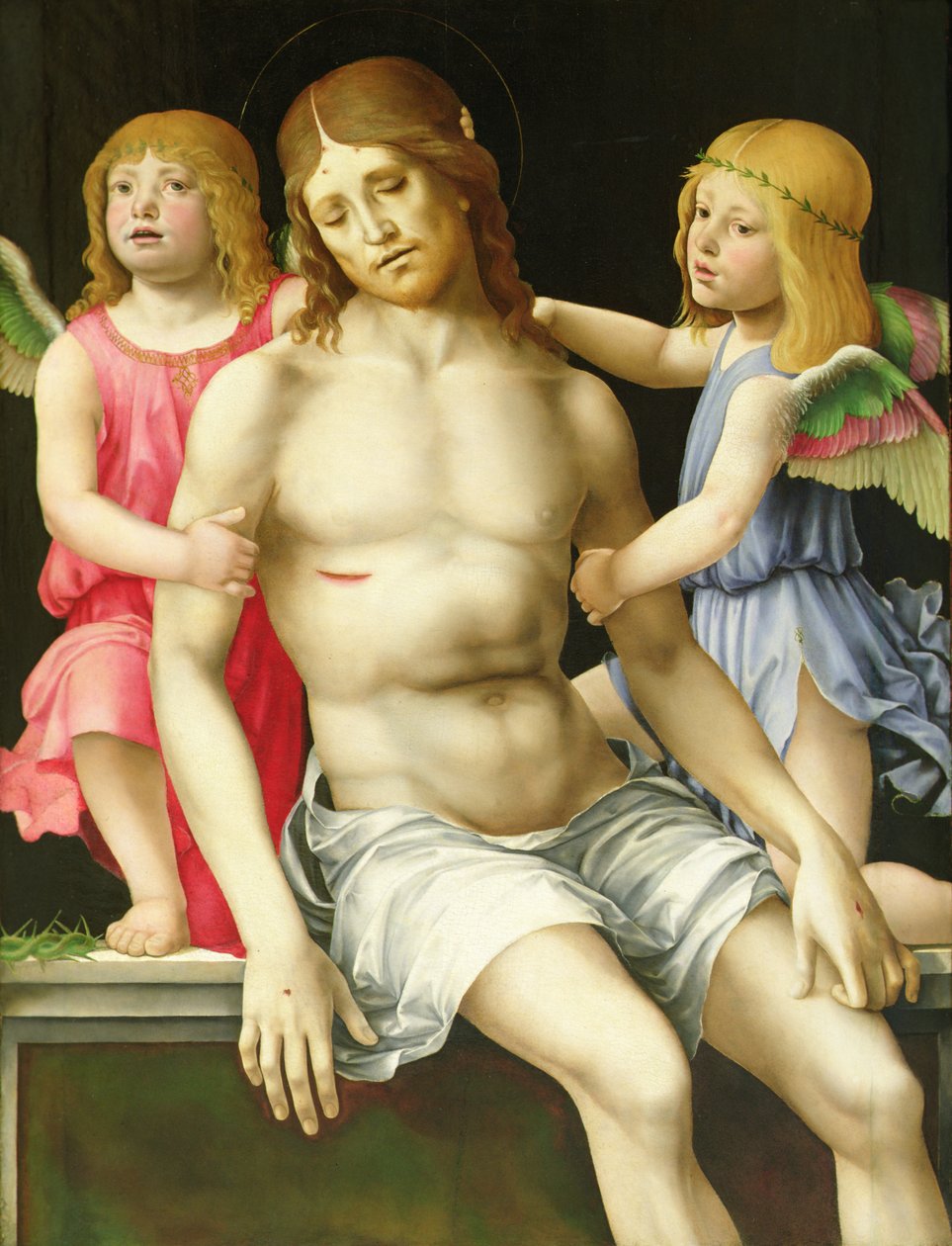 Deposição (Cristo morto entre anjos), c.1490 (óleo sobre painel) de Francia