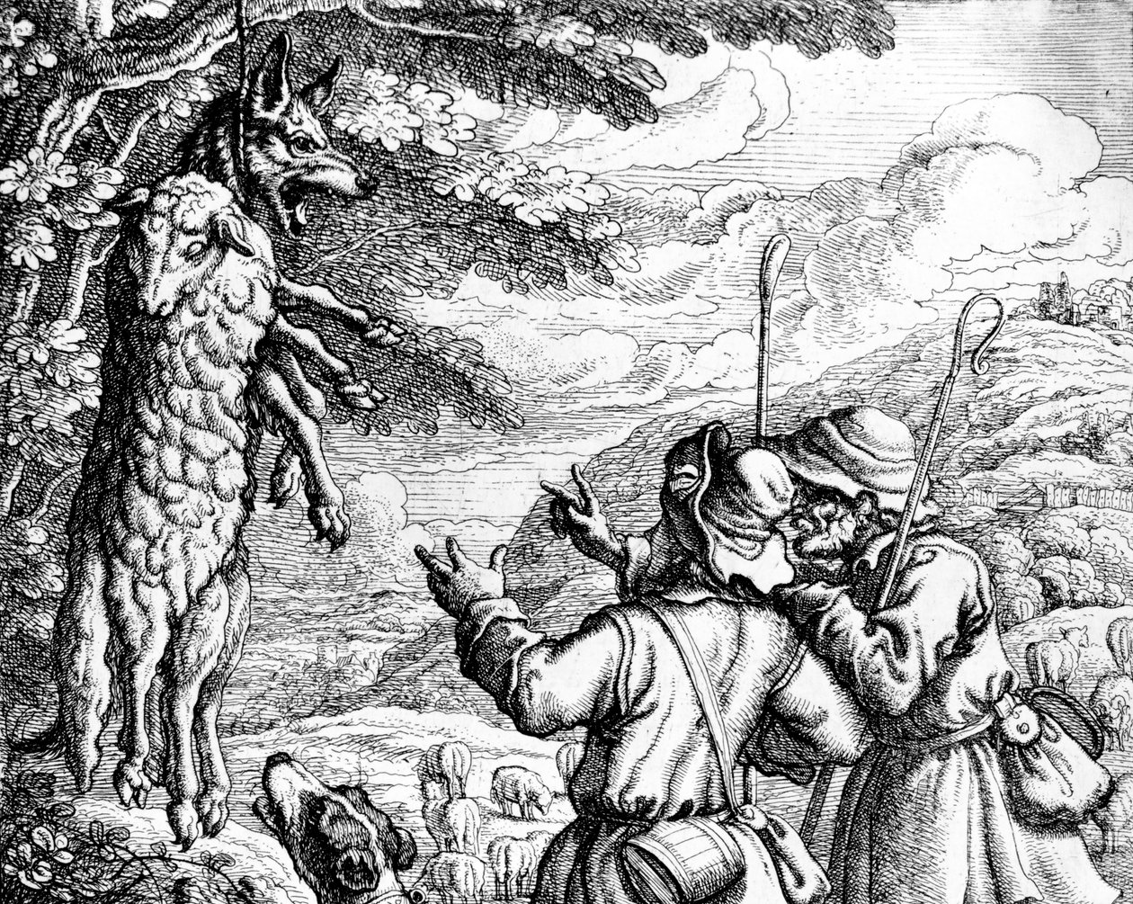 O lobo em pele de ovelha, 1687 de Francis Barlow