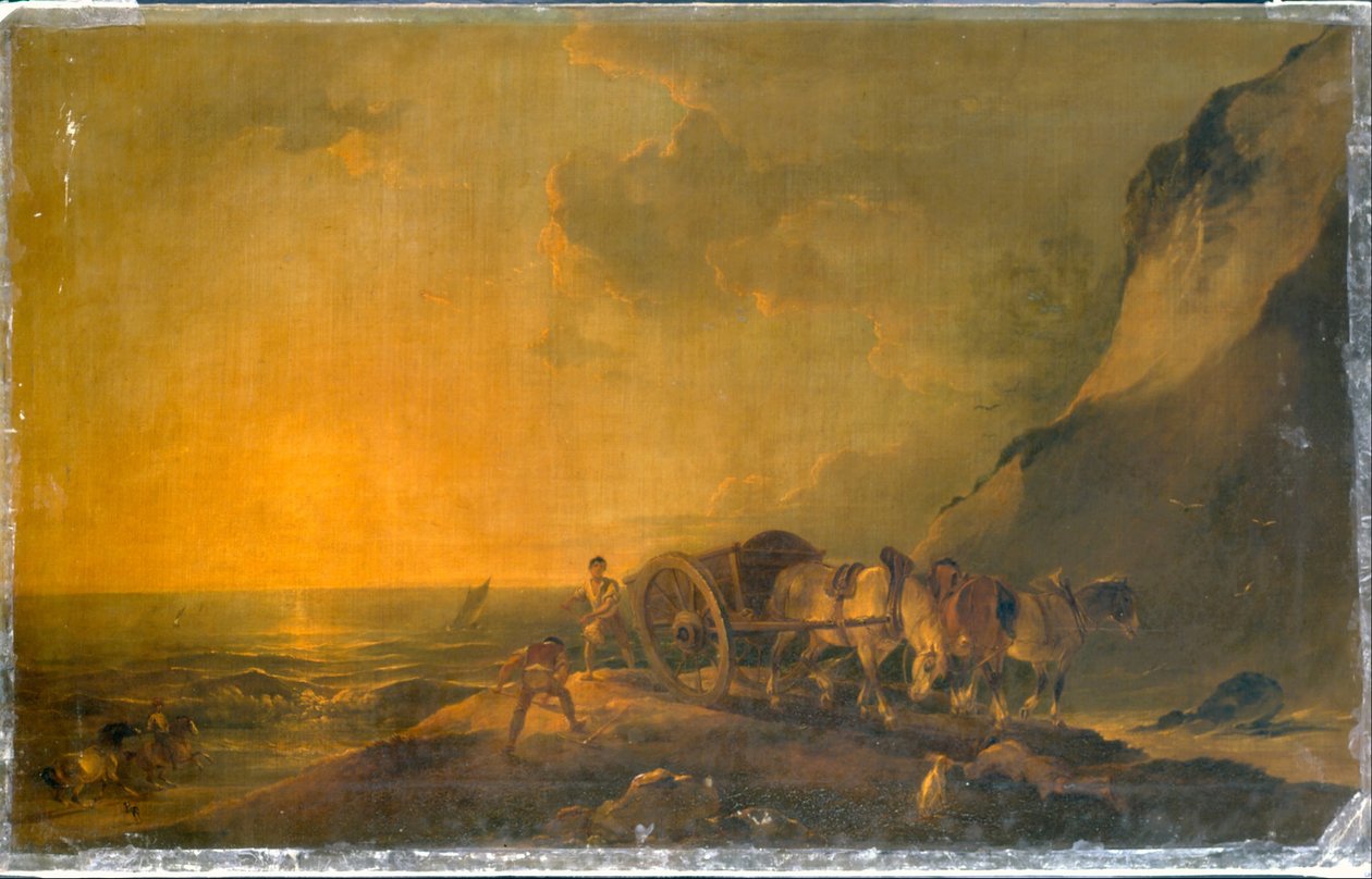 Costa do mar com cavalo e carrinho de Francis Bourgeois