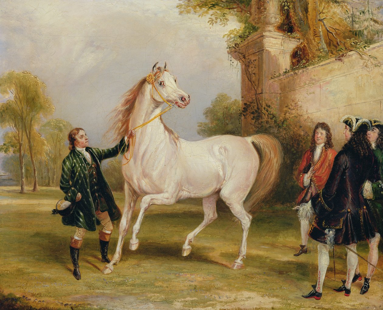 "Roxana" do conde de Godolphin, mantido por seu jóquei, 1845 (par para 378788) de Francis Calcraft Turner
