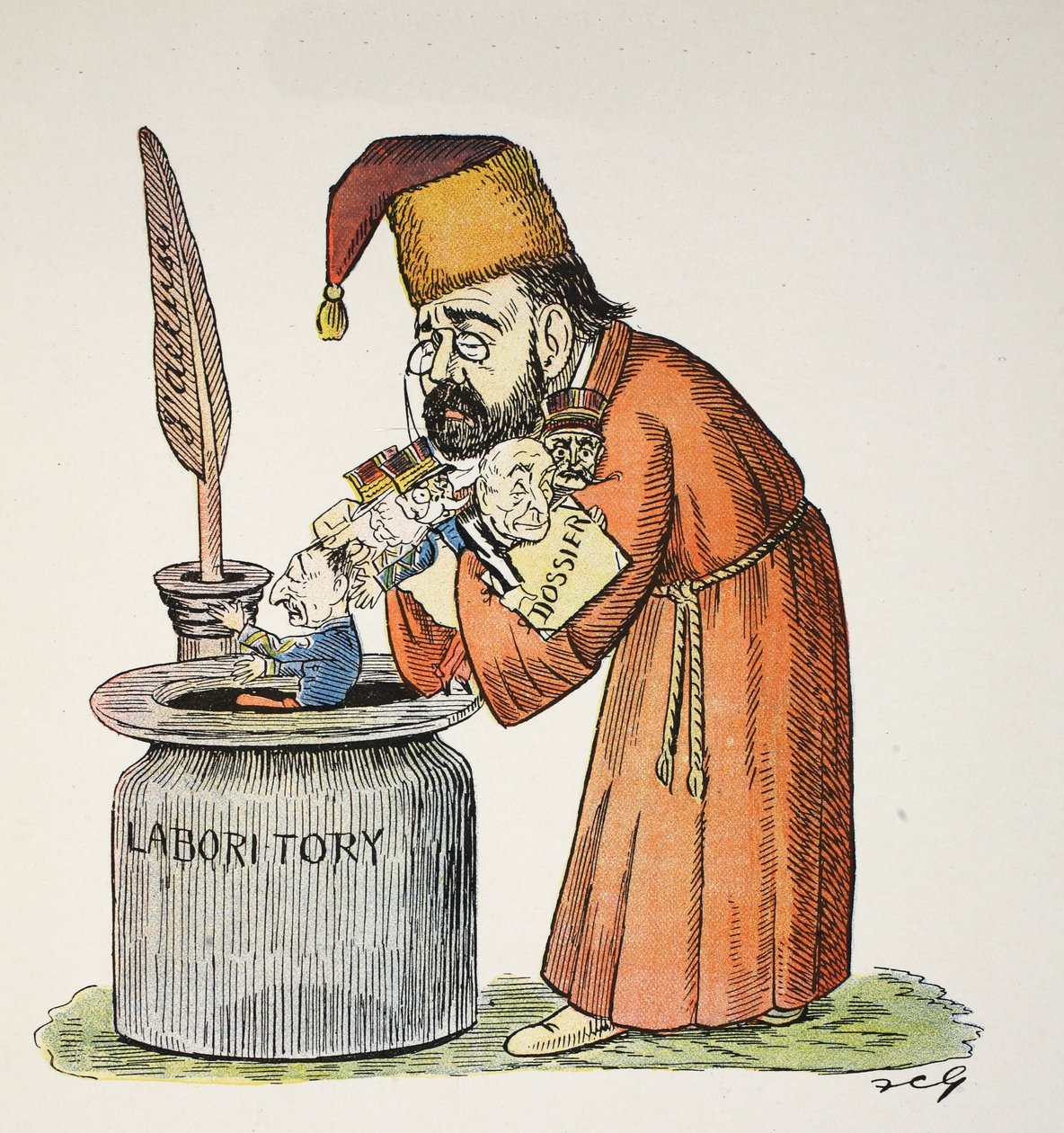 All Z- and Done, ilustração de The Struwwelpeter Alphabet, verso de Harold Begbie (1871-1929) de Francis Carruthers Gould