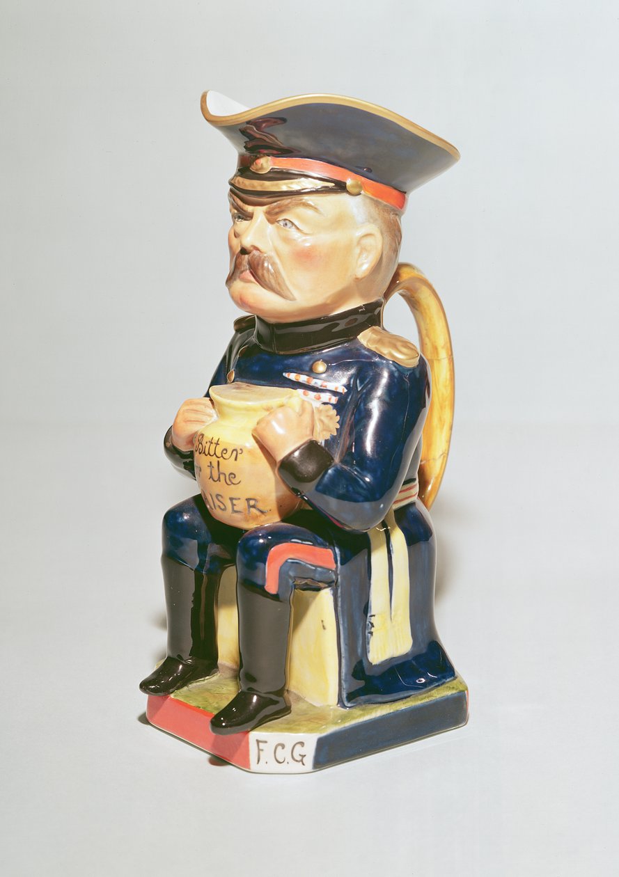 Lorde Kitchener toby jug, trabalhada por Wilkinson, 1915 (cerâmica) de Francis Carruthers Gould