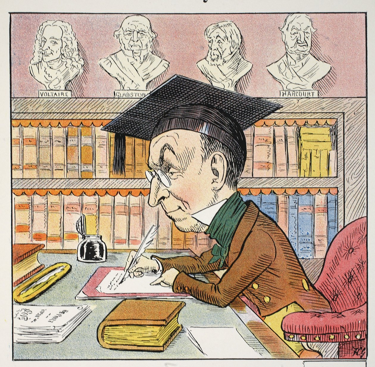 O M Pyrean, ilustração do alfabeto de Struwwelpeter, verso por Harold Begbie (1871-1929) de Francis Carruthers Gould