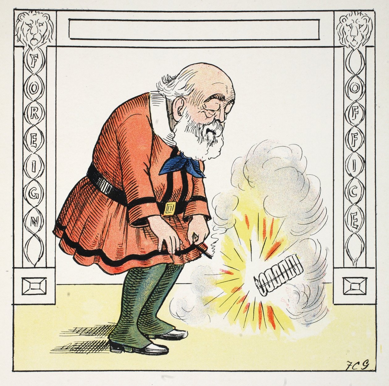 A marca S, ilustração do alfabeto de Struwwelpeter, verso por Harold Begbie (1871-1929) de Francis Carruthers Gould