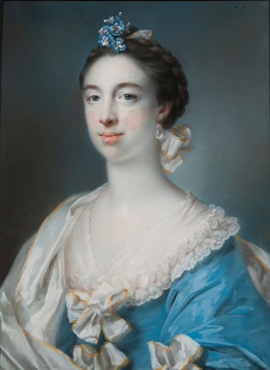 Retrato de Mary Blackbourne, 1759 (pastel sobre papel) de Francis Cotes
