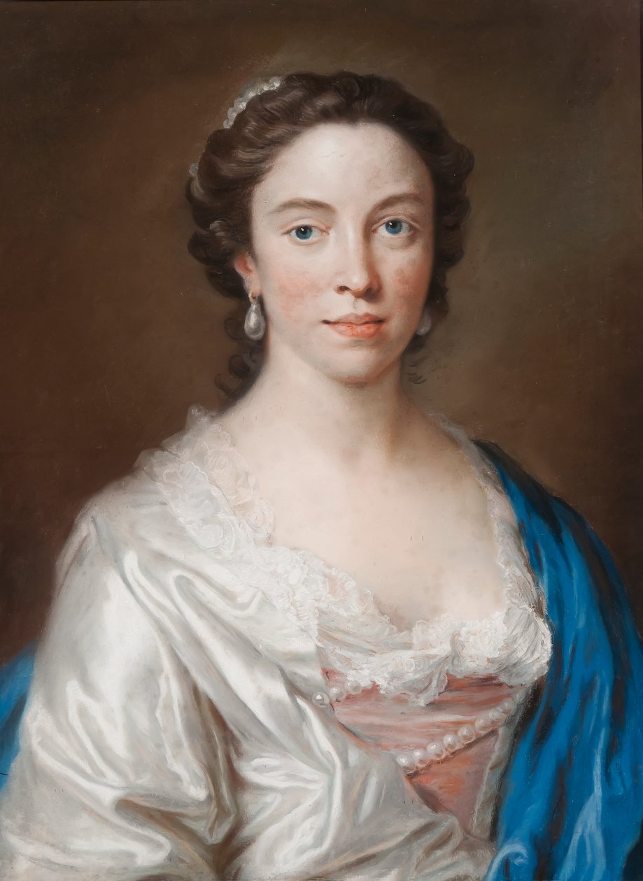 Retrato de Mary Thornton (pastel sobre papel) de Francis Cotes