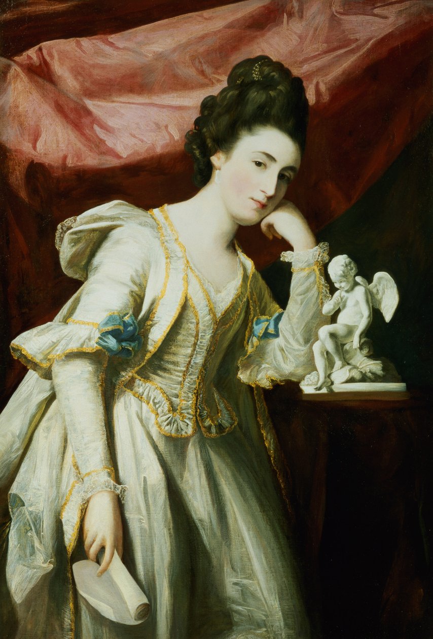 Retrato, de, um, senhora, com, um, estatueta, de, cupid de Francis Cotes