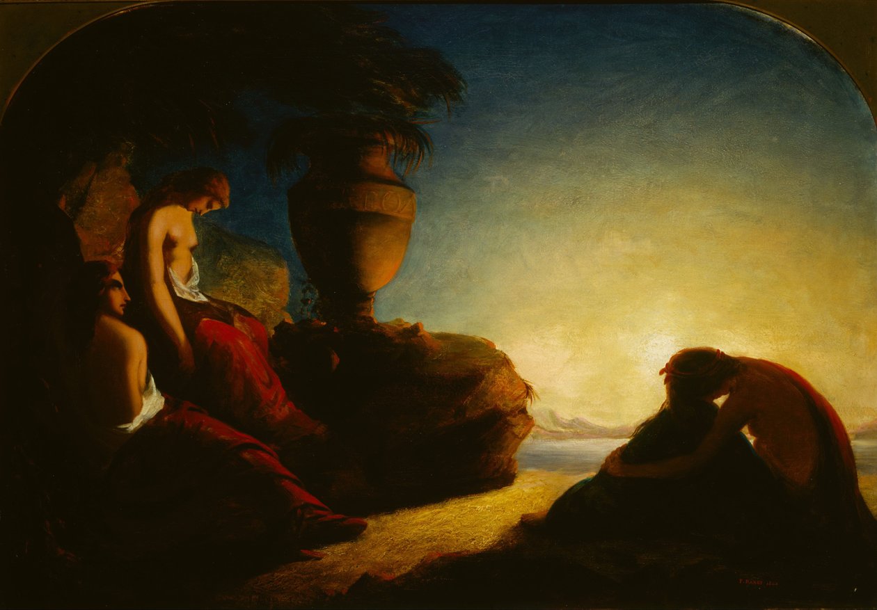 As três irmãs de Phaeton chorando sobre o túmulo de seu irmão de Francis Danby