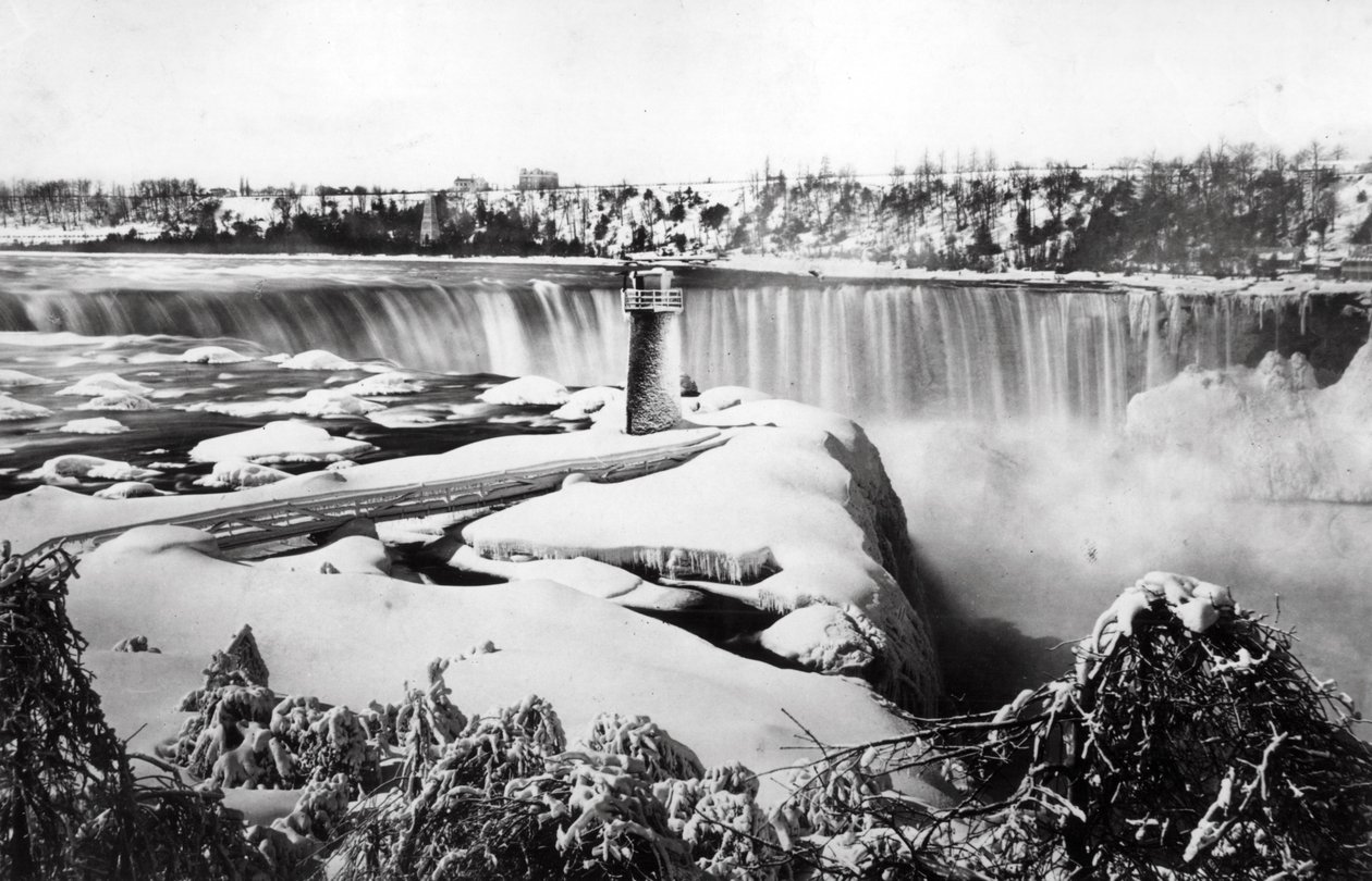 Cataratas do Niágara na neve, c.1850-70 de Francis Frith