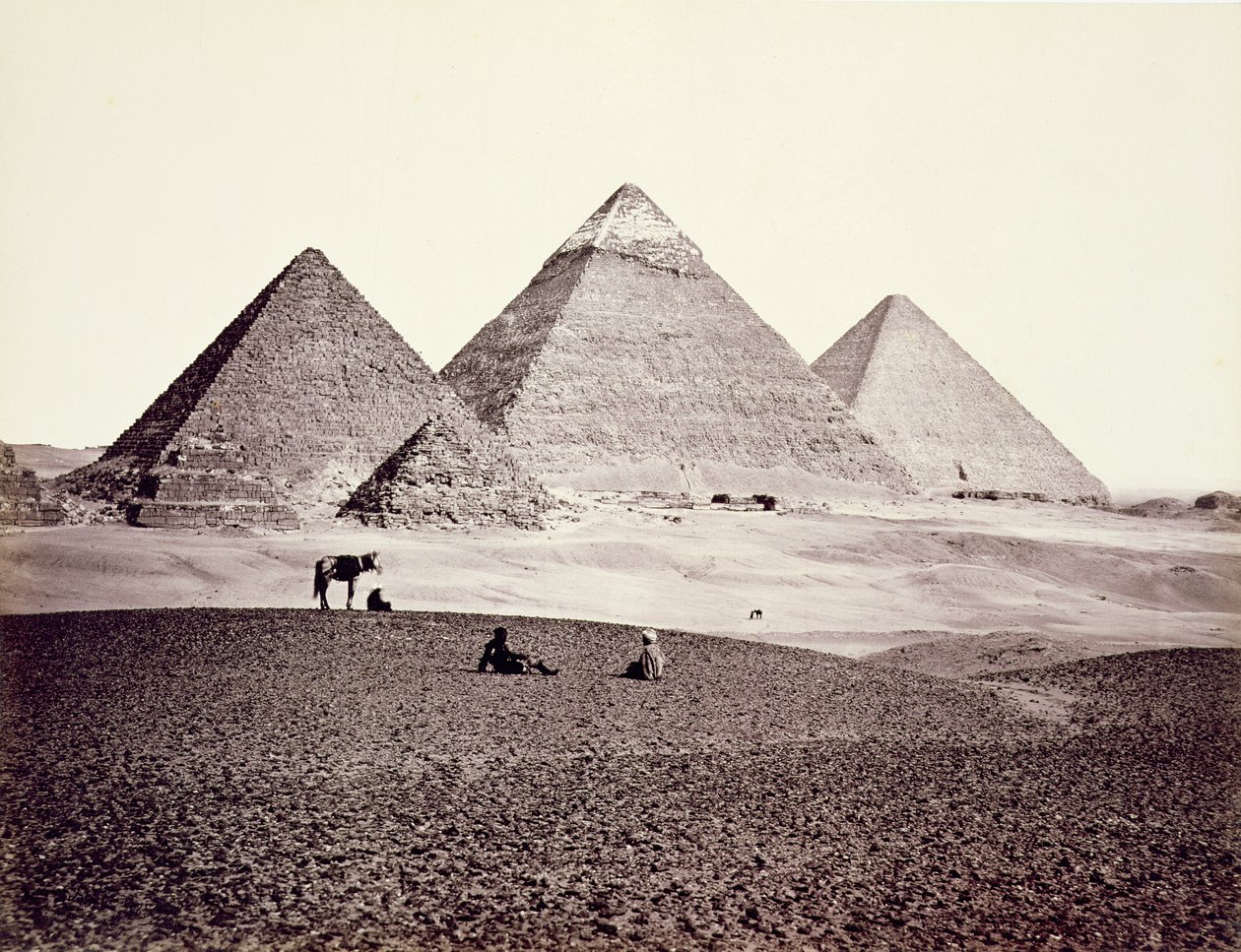As Pirâmides de El-Geezah, do Sudoeste, 1858 de Francis Frith