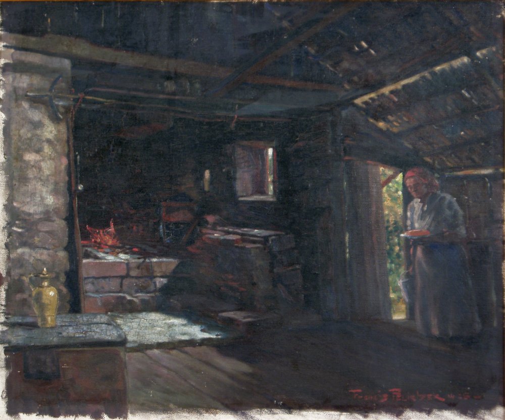  Interior com fogaon de Francis Pelichek