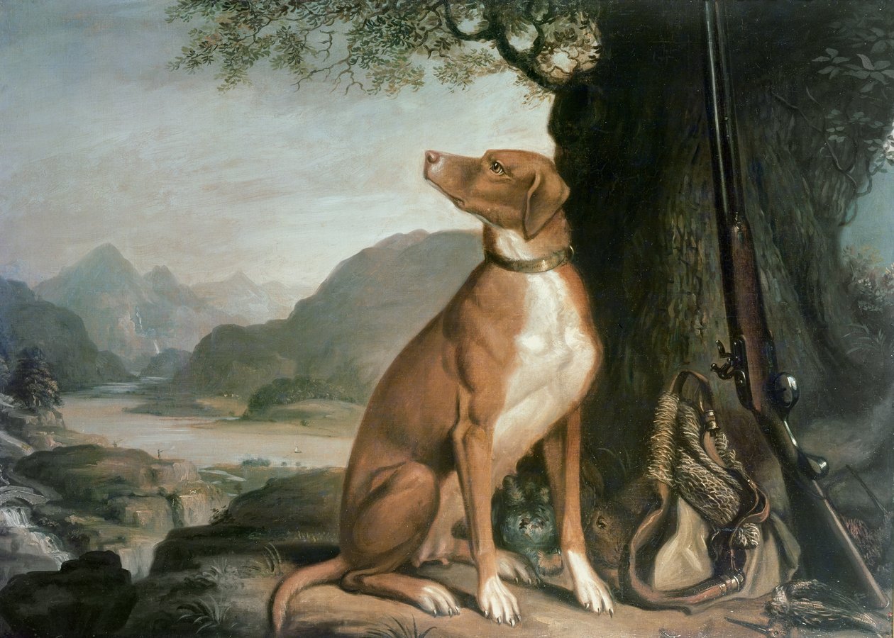 Cão armado favorito do GM Johnston em uma paisagem de J. Francis Sartorius