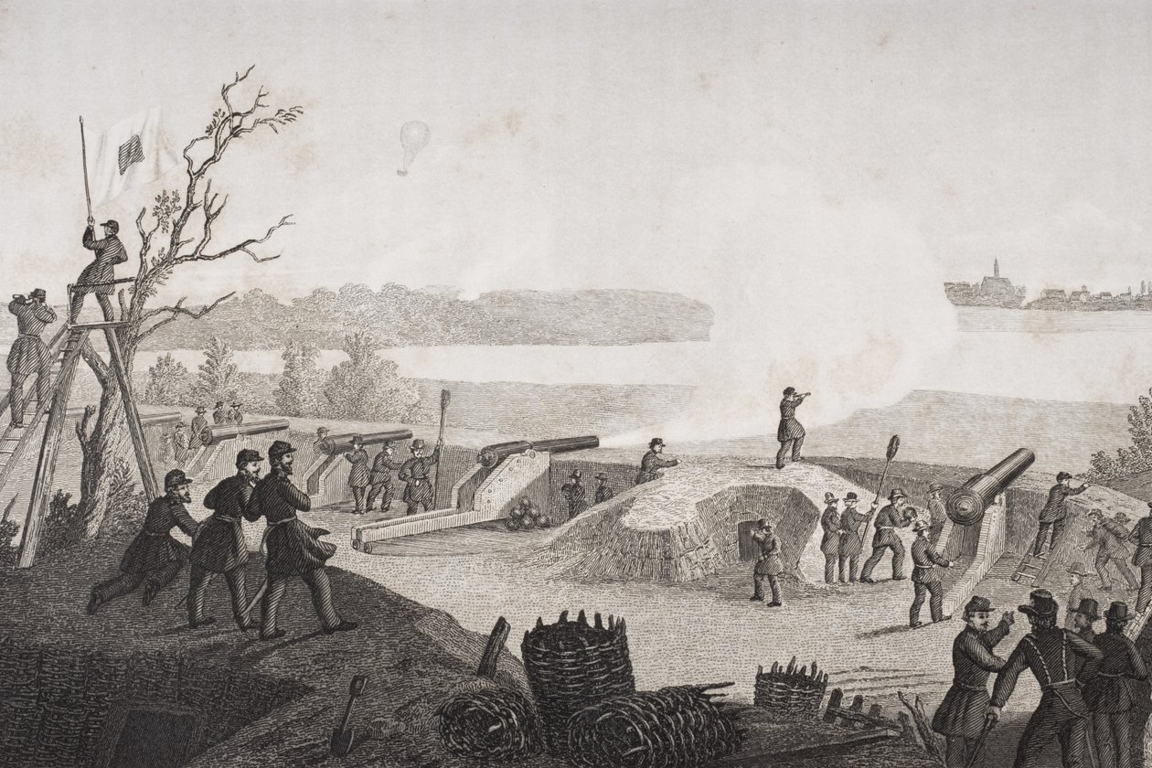 O Cerco de Yorktown, Virginia durante a Guerra Civil Americana de Francis Schell