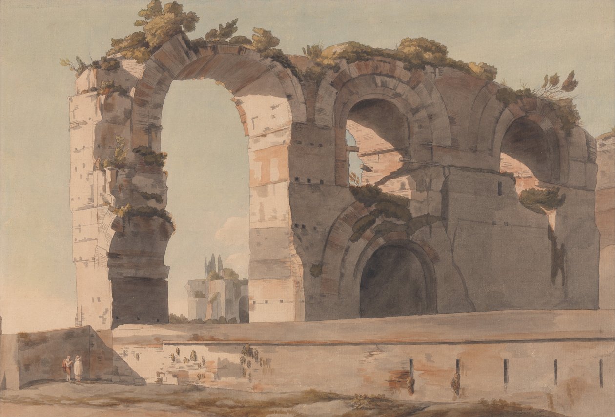 O Aqueduto Claudiano, Roma de Francis Towne