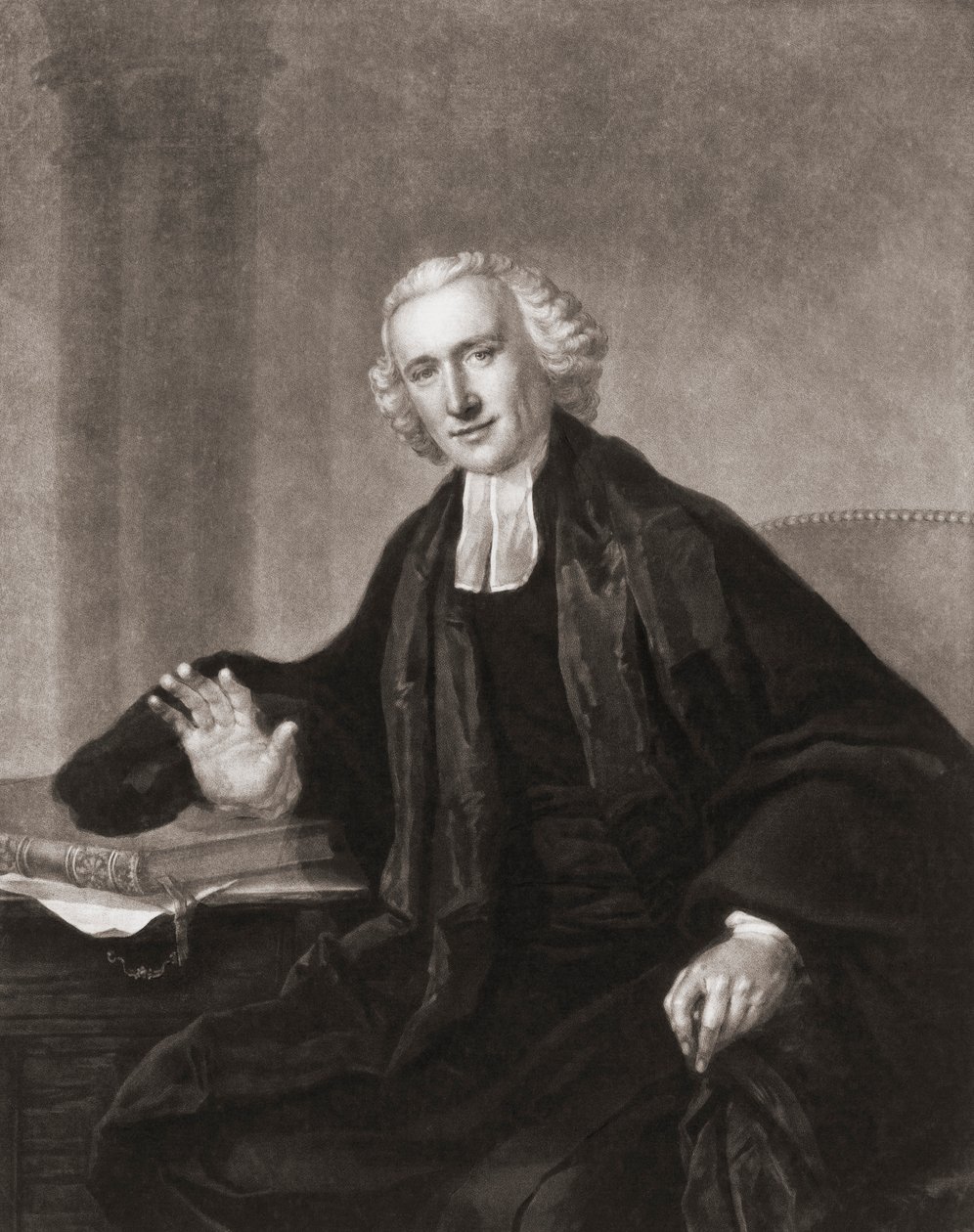 William Romaine. Retrato. (impressão) de Francis (after) Cotes